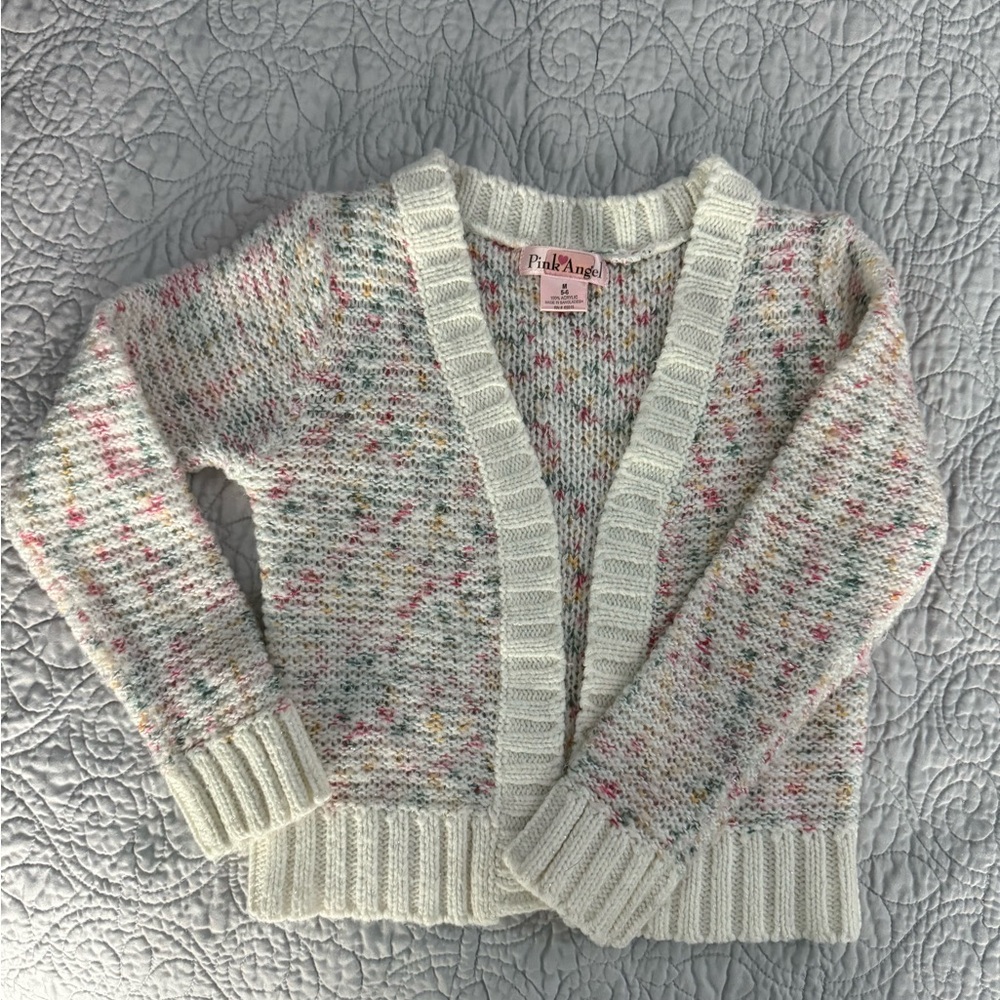 Pink Angel Girls Multicolor Knit Cardigan